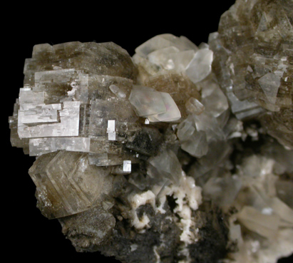 Heulandite-Ca, Calcite, Stilbite from Weldon Materials Watchung Quarry, Plainfield, Somerset County, New Jersey