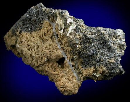 Mückeite with Millerite from Grube Grüne, Schutzbach, Siegerland, Germany (Type Locality for Mückeite)