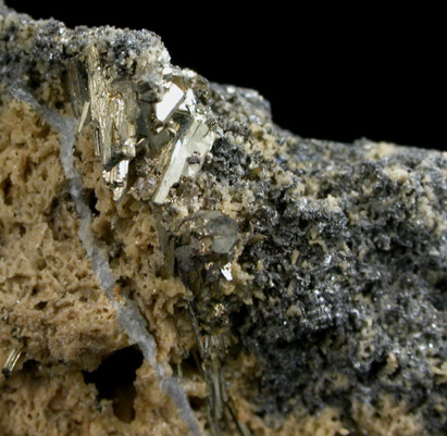 Mckeite with Millerite from Grube Grne, Schutzbach, Siegerland, Germany (Type Locality for Mckeite)