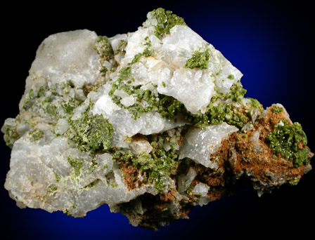 Pyromorphite and Vauquelinite on Quartz from Allah Cooper (Valcooper) Mine, Contrary Creek District, near Mineral, Louisa County, Virginia