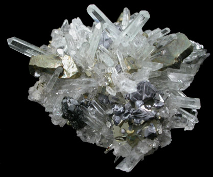 Chalcopyrite, Quartz, Galena from Groundhog Mine, Central District, Grant County, New Mexico