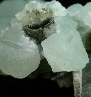 Prehnite with Actinolite pseudomorph after Glauberite from New Street Quarry, Paterson, Passaic County, New Jersey