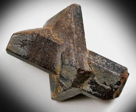 Staurolite (twinned crystals) from St. Andrews Crossing, near Blue Ridge, Fannin County, Georgia