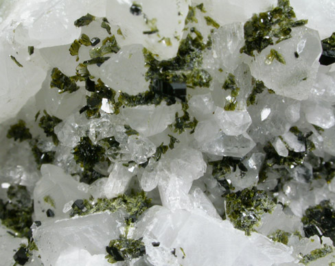 Babingtonite, Epidote, Calcite, Quartz from Lane's Quarry, Westfield, Hampden County, Massachusetts