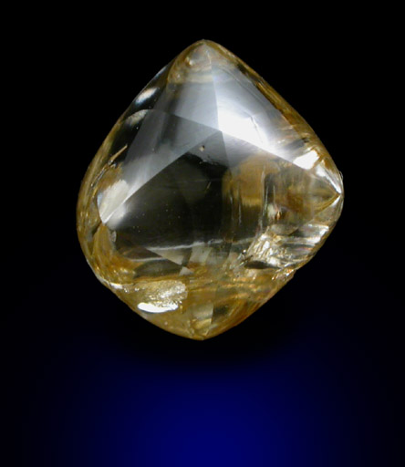 Diamond (3.21 carat sherry-colored cuttable gem-grade octahedral crystal) from Finsch Mine, Free State (formerly Orange Free State), South Africa