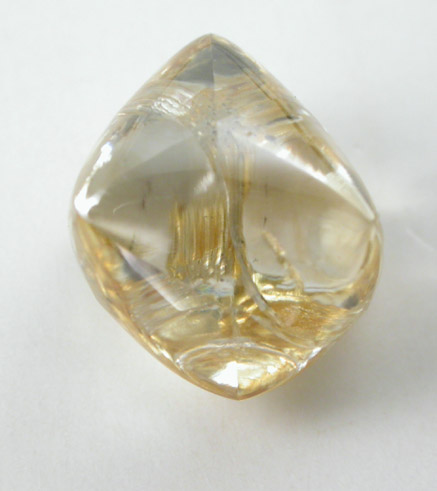 Diamond (3.21 carat sherry-colored cuttable gem-grade octahedral crystal) from Finsch Mine, Free State (formerly Orange Free State), South Africa