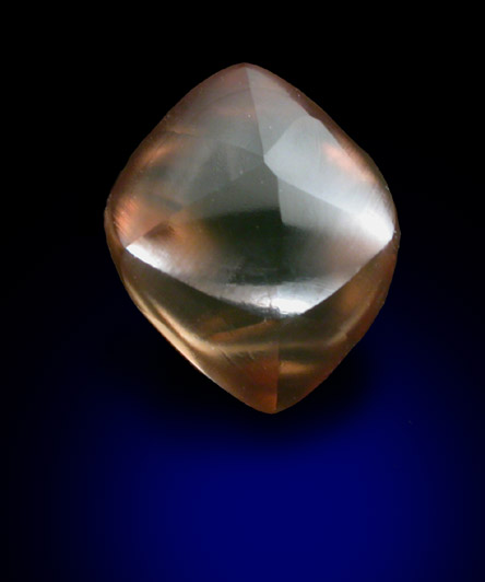 Diamond (1.90 carat brown-pink trisoctahedral flawless crystal) from Koffiefontein Mine, Free State (formerly Orange Free State), South Africa