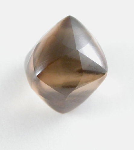 Diamond (1.90 carat brown-pink trisoctahedral flawless crystal) from Koffiefontein Mine, Free State (formerly Orange Free State), South Africa