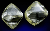 Diamonds (matching octahedral crystals) see 42932-42933 from Matto Grosso, Brazil