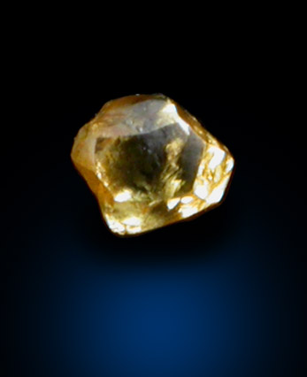 Diamond (0.04 carat intense fancy-yellow dodecahedral crystal) from Northern Cape Province, South Africa