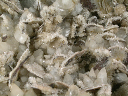 Albite pseudomorphs after Anhydrite with Calcite from Paterson, Passaic County, New Jersey