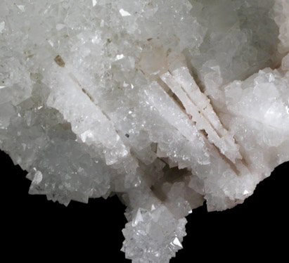 Quartz pseudomorphs after Anhydrite with Calcite from Silliman Quarry, Southbury, New Haven County, Connecticut