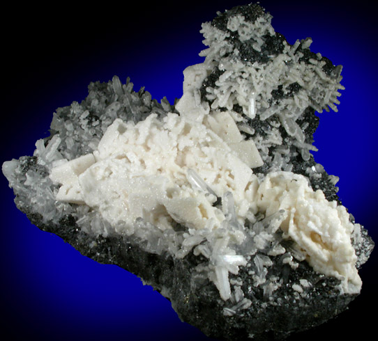 Dolomite pseudomorphs after Calcite on Quartz and Sphalerite from Borieva Reka Mine, Madan District, Rhodope Mountains, Bulgaria