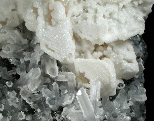 Dolomite pseudomorphs after Calcite on Quartz and Sphalerite from Borieva Reka Mine, Madan District, Rhodope Mountains, Bulgaria