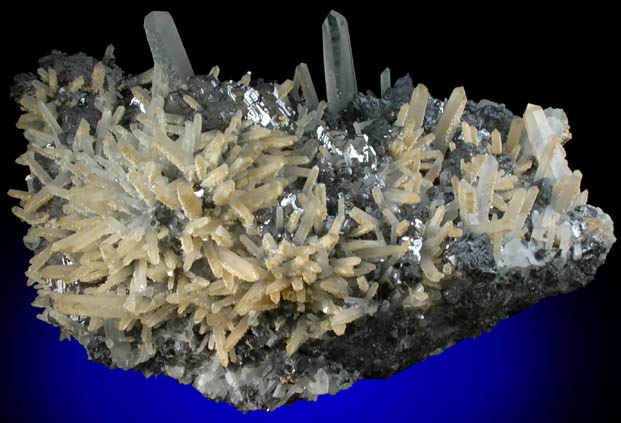 Galena, Quartz, Calcite from Krushev Dol Mine, Madan District, Rhodope Mountains, Bulgaria