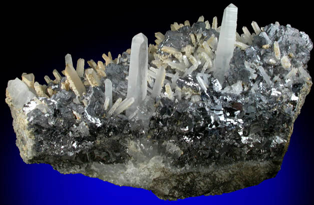 Galena, Quartz, Calcite from Krushev Dol Mine, Madan District, Rhodope Mountains, Bulgaria