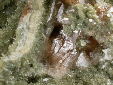 Grossular Garnet on Diopside from Jeffrey Mine, Asbestos, Qubec, Canada