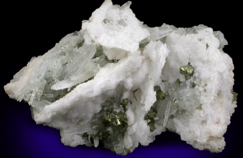 Calcite, Quartz, Chalcopyrite, Hedenbergite from Krushev Dol Mine, Madan District, Rhodope Mountains, Bulgaria