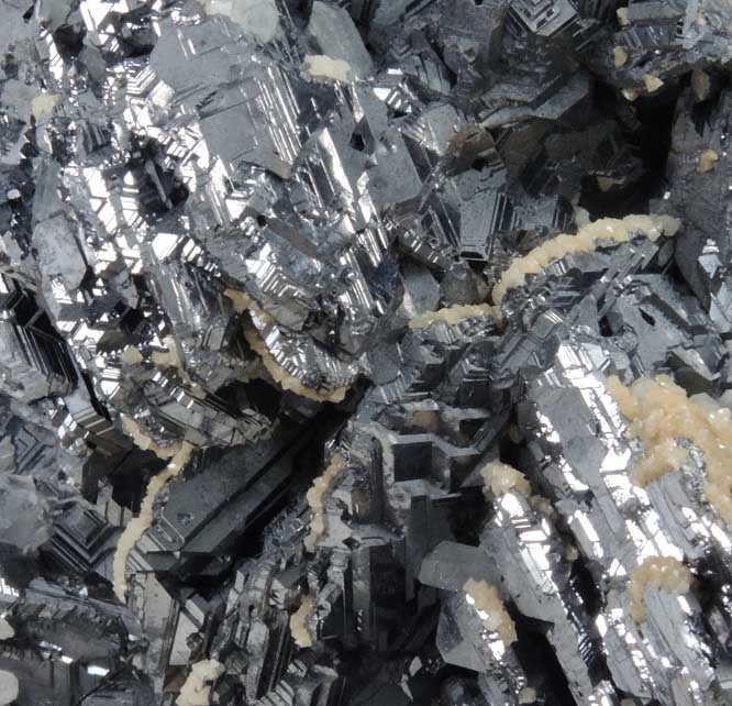 Galena (Spinel-law twinned) with Quartz and Calcite from Krushev Dol Mine, Madan District, Rhodope Mountains, Bulgaria