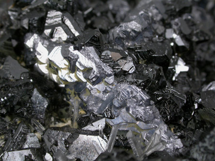 Galena (Spinel-law twinned) with Sphalerite (Spinel-law twinned) and Quartz from Krushev Dol Mine, Madan District, Rhodope Mountains, Bulgaria