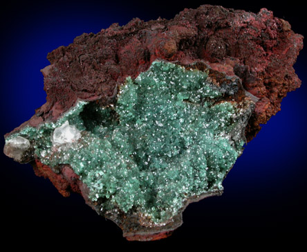 Adamite var. Cuprian Adamite with Calcite from Mapimi District, Durango, Mexico