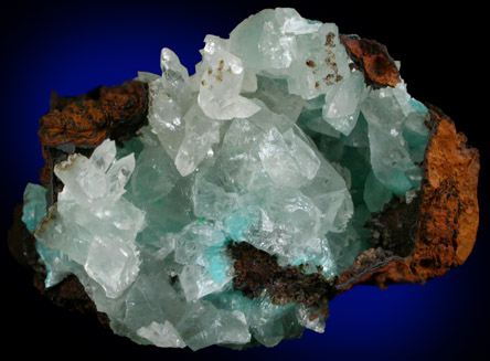 Calcite with Aurichalcite inclusions with Adamite from Mapimi District, Durango, Mexico