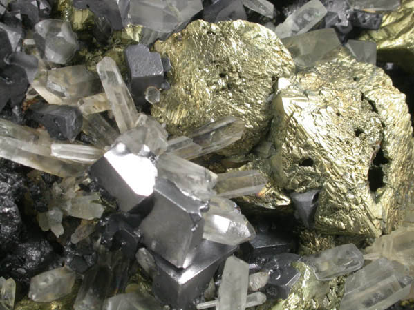 Chalcopyrite, Galena and Quartz from Deveti Septemvri Mine, Madan District, Rhodope Mountains, Bulgaria