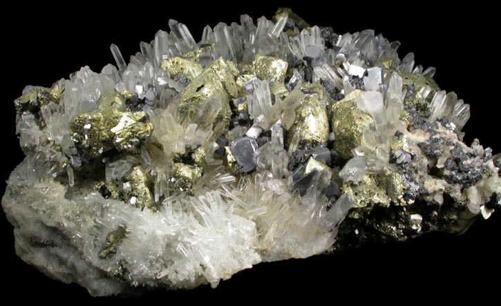 Chalcopyrite, Galena and Quartz from Deveti Septemvri Mine, Madan District, Rhodope Mountains, Bulgaria