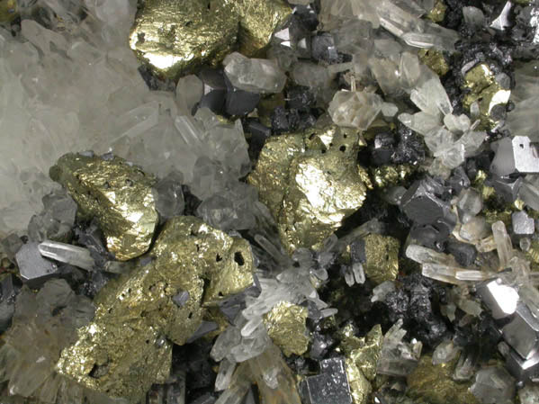 Chalcopyrite, Galena and Quartz from Deveti Septemvri Mine, Madan District, Rhodope Mountains, Bulgaria