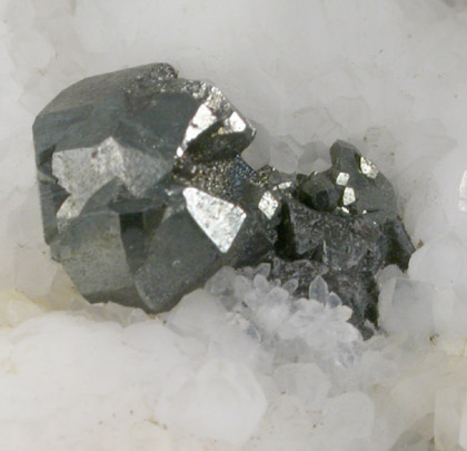 Tennantite-Tetrahedrite on Quartz from El Cobre Mine, Concepcion del Oro, Zacatecas, Mexico