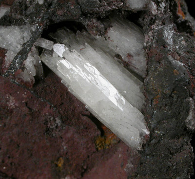 Aragonite on Hematite from Tsumeb Mine, Otavi-Bergland District, Oshikoto, Namibia