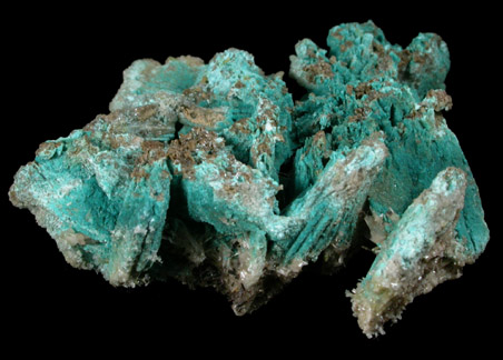 Aurichalcite on Cerussite pseudomorphs after Hemimorphite from 79 Mine, Banner District, near Hayden, Gila County, Arizona