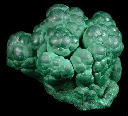 Malachite from Kolwezi Mining District, 240 km WNW of  Lubumbashi, Katanga Copperbelt, Lualaba Province, Democratic Republic of the Congo