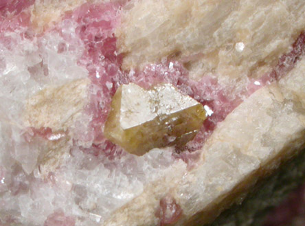 Microlite with Rose Muscovite from Harding Mine, 8 km east of Dixon, Taos County, New Mexico