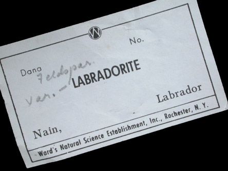 Anorthite var. Labradorite from Nain, Labrador, Canada (Type Locality for Labradorite)