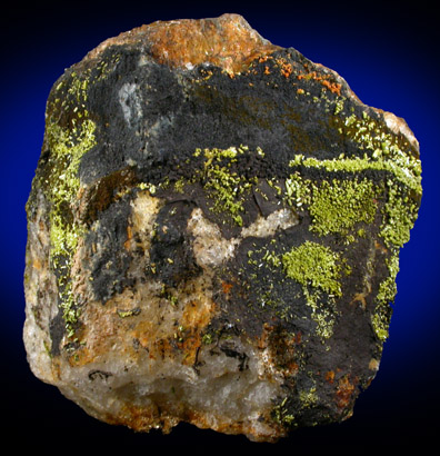 Pyromorphite, Mottramite, Vauquelinite from Allah Cooper (Valcooper) Mine, Contrary Creek District, near Mineral, Louisa County, Virginia