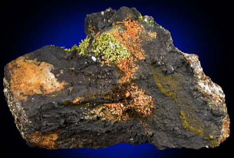 Pyromorphite, Mottramite, Vanadinite, Vauquelinite from Allah Cooper (Valcooper) Mine, Contrary Creek District, near Mineral, Louisa County, Virginia