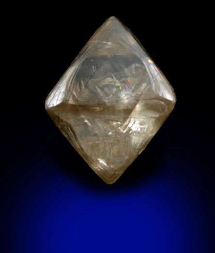 Diamond (2.65 carat yellow-brown octahedral crystal) from Argyle Mine, Kimberley, Western Australia, Australia