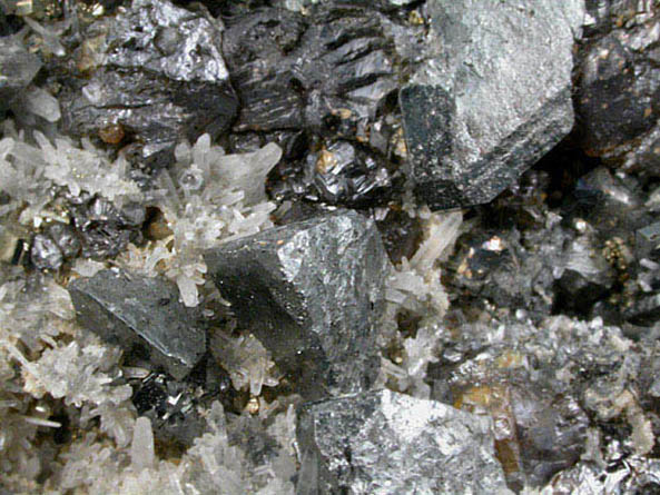 Tetrahedrite, Quartz, Sphalerite, Pyrite from Casapalca District, Huarochiri Province, Peru