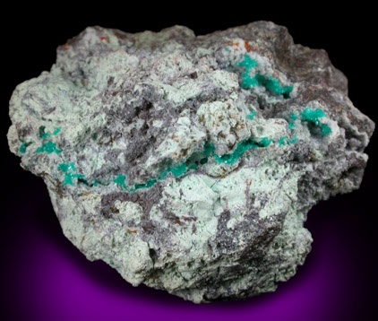 Dioptase with Willemite and Wulfenite from Mammoth-St. Anthony Mine, Tiger, Mammoth District, Pinal County, Arizona