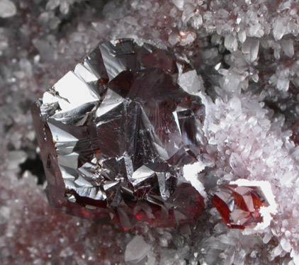 Sphalerite on Quartz from Shuikoushan Mine, Hunan Province, China