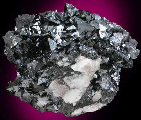 Hausmannite with Calcite from Wessels Mine, Kalahari Manganese Field, Northern Cape Province, South Africa