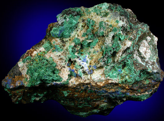 Malachite and Azurite from Omega Mine, Helvetia District, Pima County, Arizona