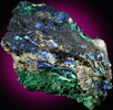 Azurite, Malachite, Tenorite, Aurichalcite from Omega Mine, Helvetia District, Pima County, Arizona