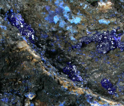 Azurite, Malachite, Tenorite, Aurichalcite from Omega Mine, Helvetia District, Pima County, Arizona
