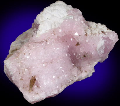 Quartz var. Rose Quartz Crystals with Eosphorite from Lavra da Ilha, Taquaral, Jequitinhonha River, Minas Gerais, Brazil