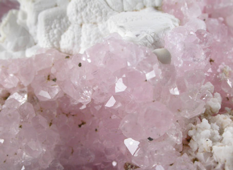 Quartz var. Rose Quartz Crystals with Eosphorite from Lavra da Ilha, Taquaral, Jequitinhonha River, Minas Gerais, Brazil