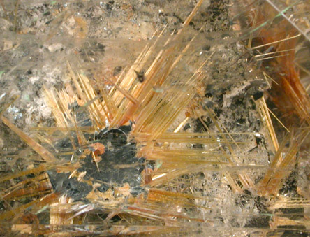 Rutile and Hematite in Smoky Quartz (Rutilated Quartz) from Novo Horizonte, Bahia, Brazil