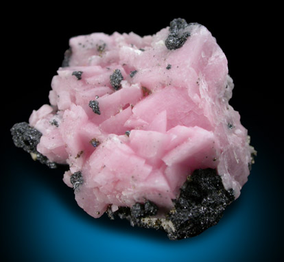 Rhodochrosite with Pyrite and Sphalerite from Idarado Mine, Ouray District, San Miguel County, Colorado