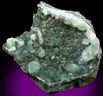 Prehnite with Calcite and Chamosite from New Street Quarries, Paterson, Passaic County, New Jersey